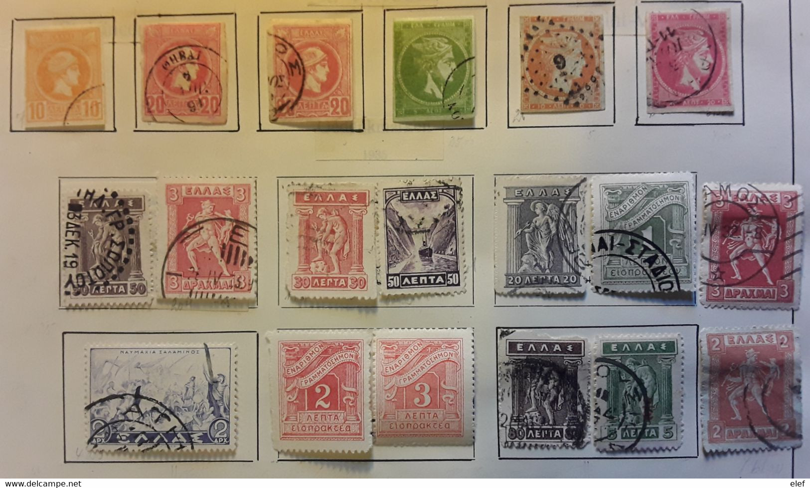 GRECE GREECE 1863 - 1915 Collection 39 Timbres Neufs Et Obl,  Bel Ensemble Sur Page Album Ancienne - Collections