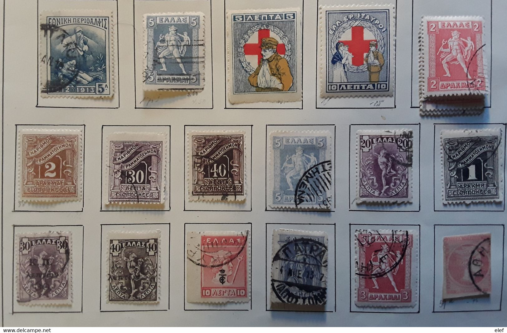 GRECE GREECE 1863 - 1915 Collection 39 Timbres Neufs Et Obl,  Bel Ensemble Sur Page Album Ancienne - Collections