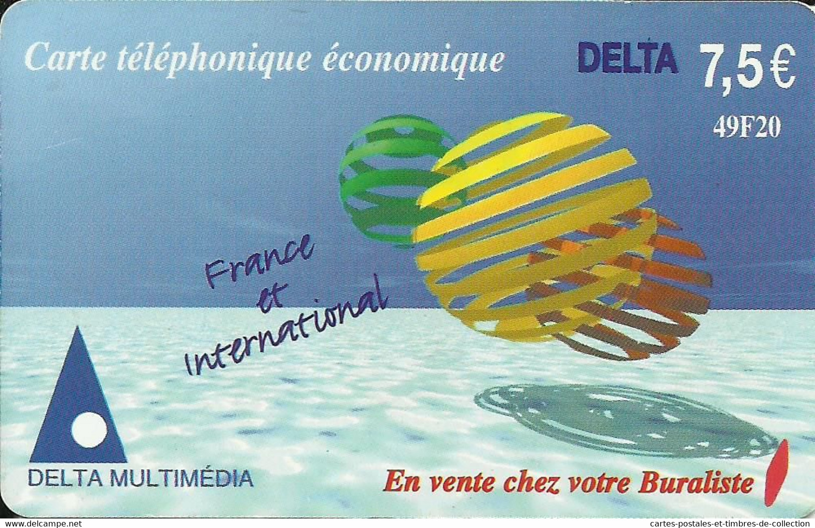 Carte Telephonique ,  DELTA MULTIMEDIA - France Et International 7,5€ - Mobicartes (GSM/SIM)