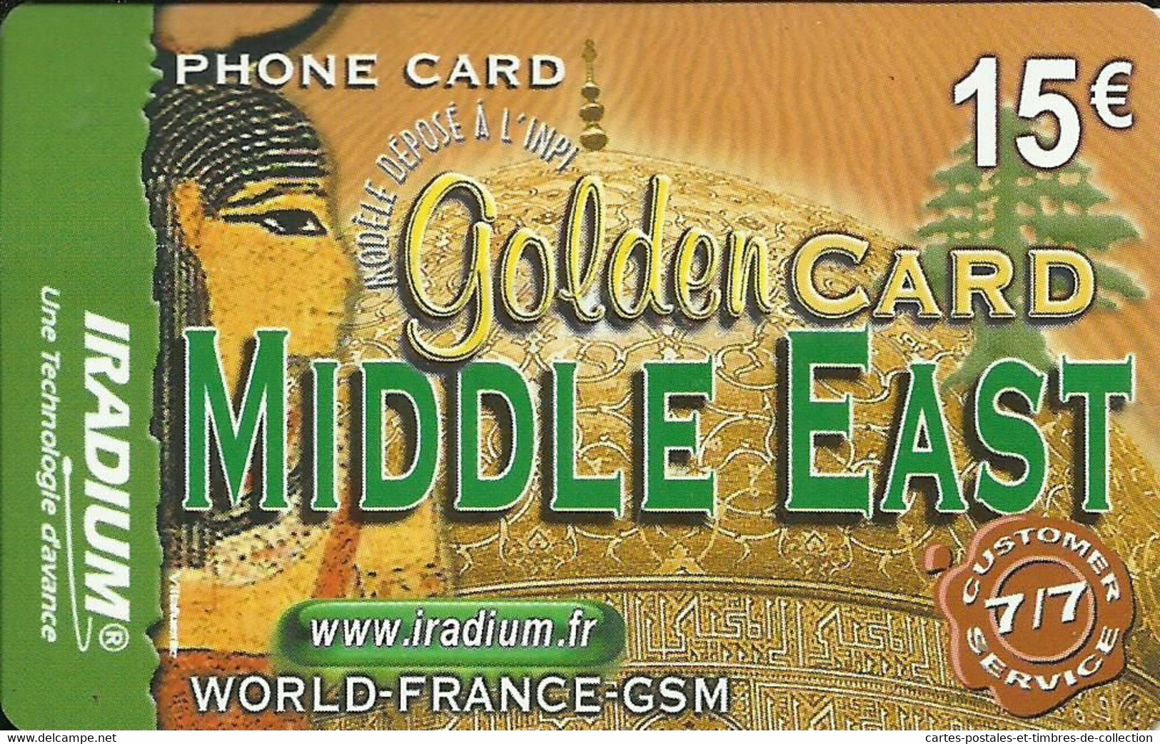 Carte Telephonique ,  Middle East 15 € - Nachladekarten (Handy/SIM)