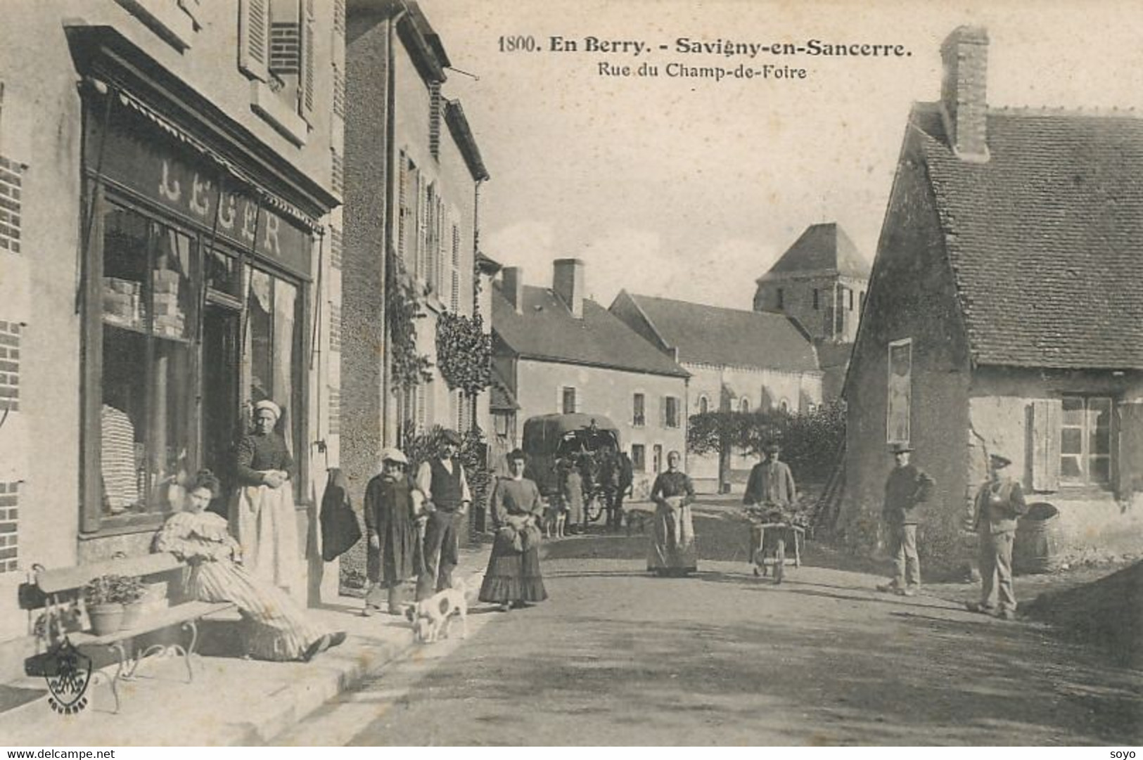 Attelage Diligence Village Du Berry Savigny En Sancerre. Commerce . Rue Du Champ De Foire - Taxis & Droschken