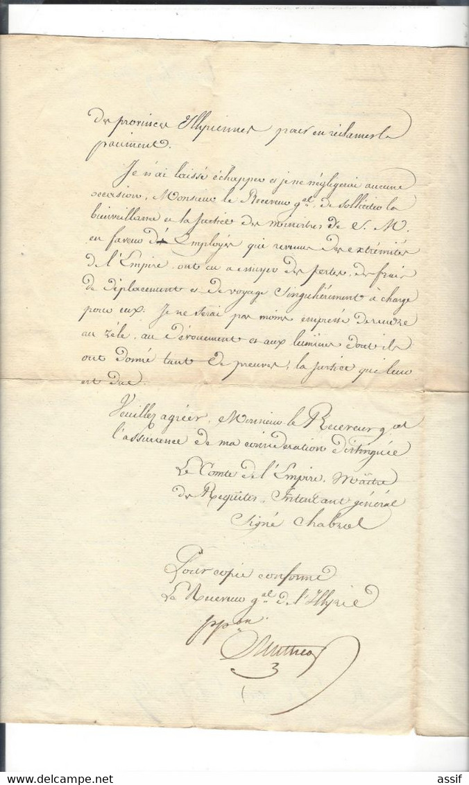 1er EMPIRE FRANCAIS 1813  Licenciement Des Préposés De La Poste D'Illyrie ( Receveur à Turin 9 Déc. ) Copie Circulaire - Documents Historiques