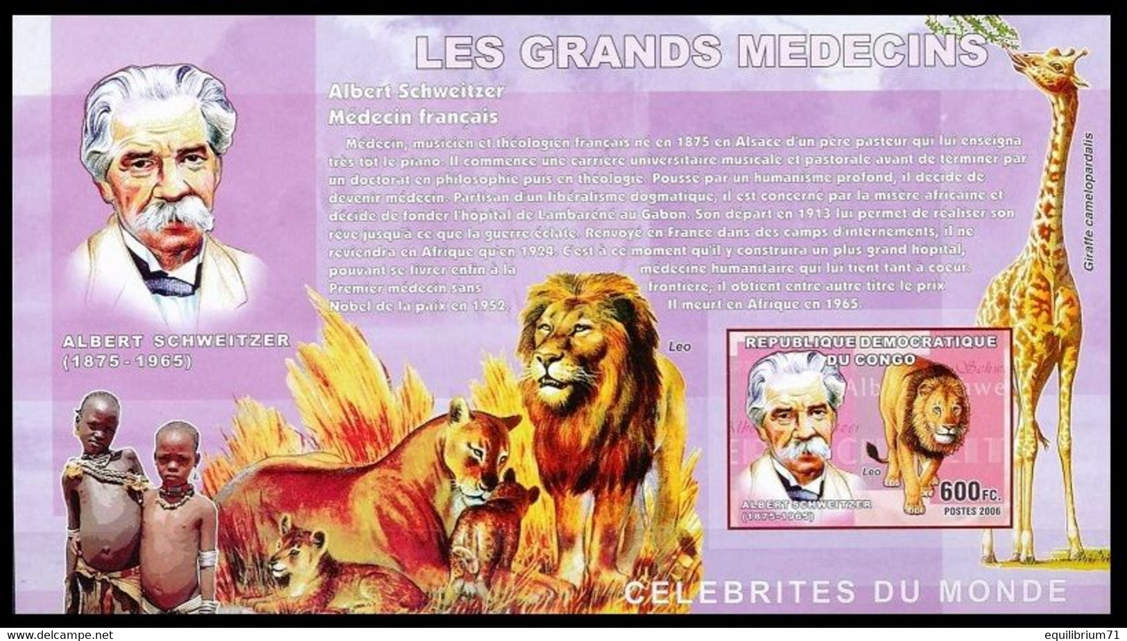 BL379/382**ND - Les Grands Médecins / De Grote Doktoren / Die Großen Ärzte / The Great Doctors - CONGO - Louis Pasteur