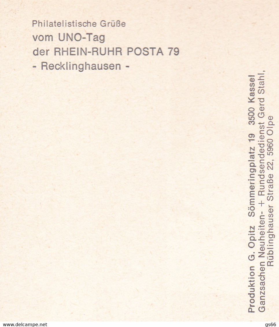 BRD, PP 115 C2/001, BuSchl. 10/25/10, Philatelistische Grüße Vom UNO-Tag Recklinghausen - Private Postcards - Mint