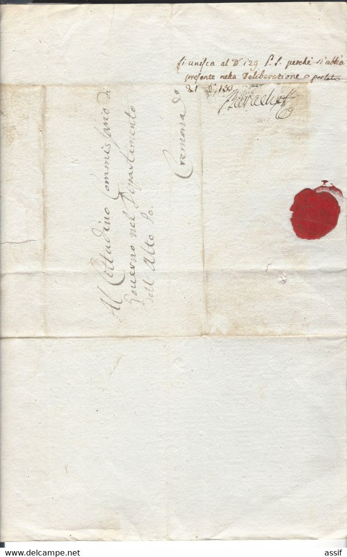 ( République Cisalpine ) Bozzolo  Romanelli  Autographe  Au Commissaire Gouvernement Alto Po  Cremona 23 Fructidor An 9 - Documents Historiques