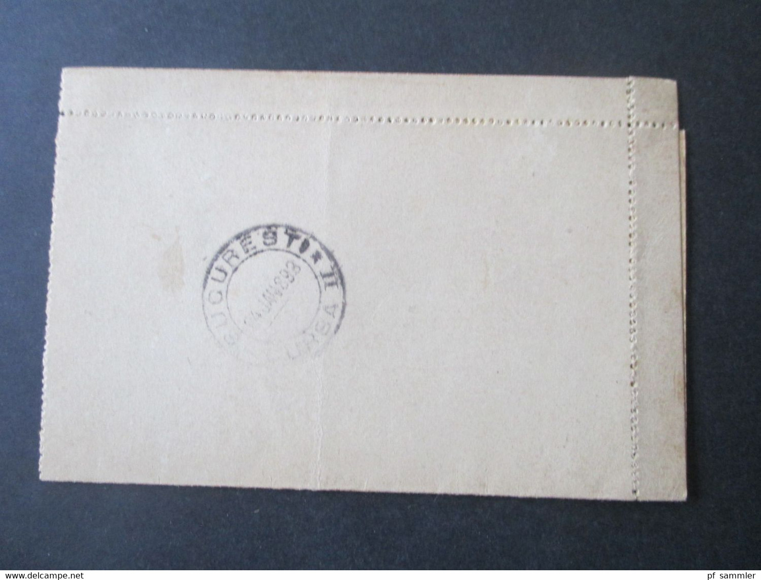 Rumänien 1893 Kartenbrief K1 A Stempel K2 Bucuresci Und Rückseitig Bucuresti Ortsbrief - Storia Postale