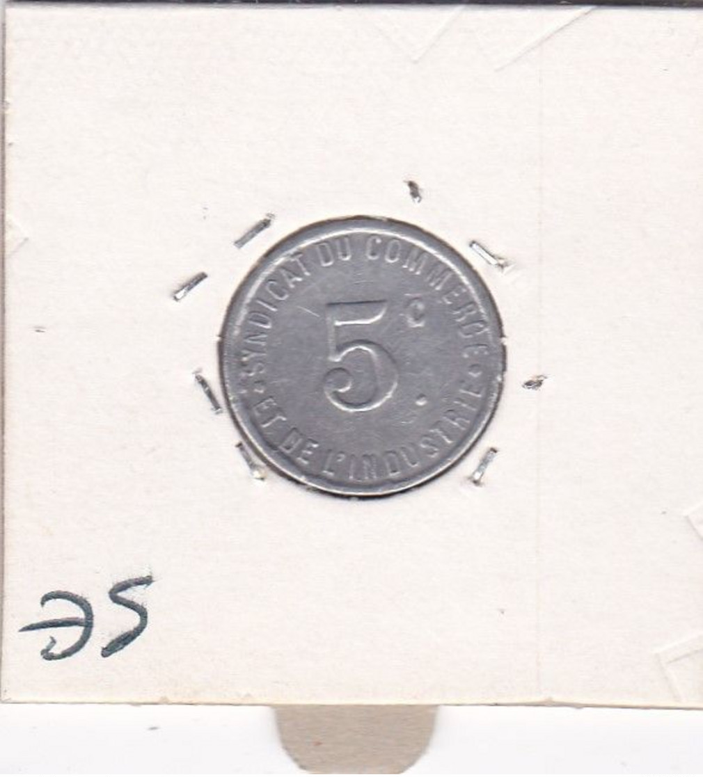 SYNDICAT DU COMMERCE ET DE L INDUSTRIE  ROCHEFORT SUR MER  1917  5C - Monetary / Of Necessity