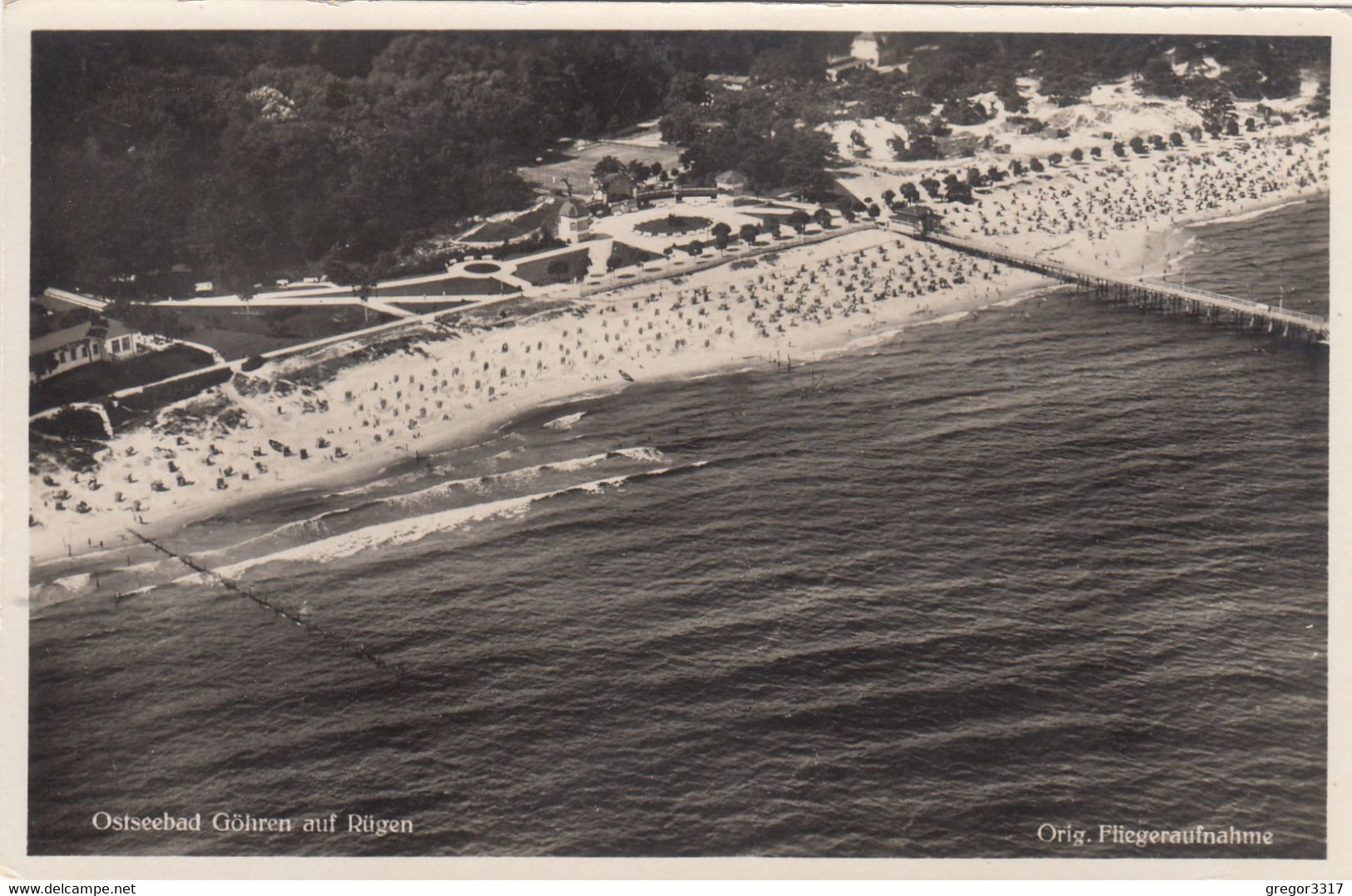 607) Ostseebad GÖHREN Auf RÜGEN - Orig. FLIEGERAUFNAHME - Tolle Alte TOP AK !! - Goehren