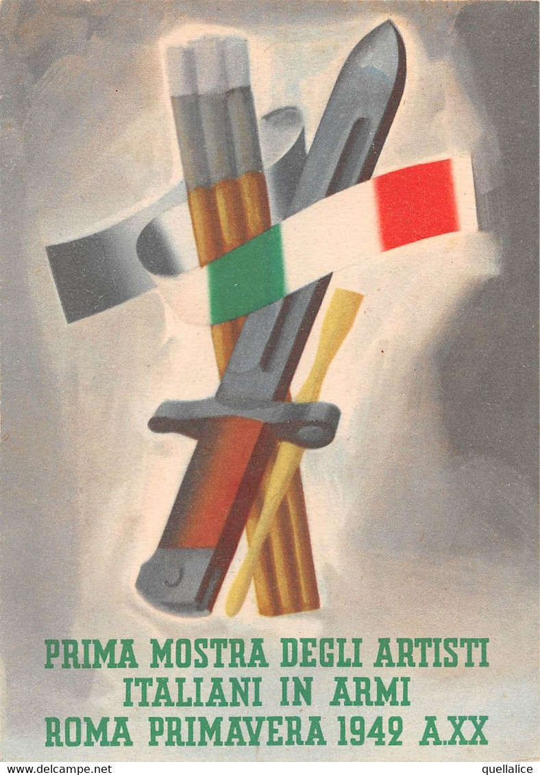 02069 "PRIMA MOSTRA DEGLI ARTISTI ITALIANI IN ARMI-ROMA PRIMAVERA 1942 A.XX" TIMBRO ALPINI. CART NON SPED - Manifestazioni