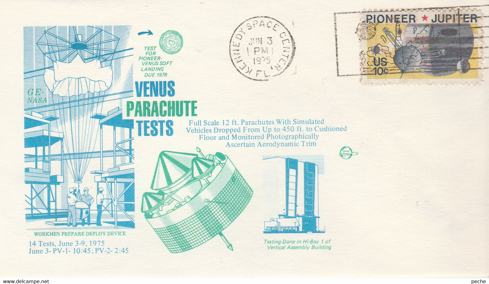 N°915 N -lettre (cover) Venus Parachute Test- - Oceania