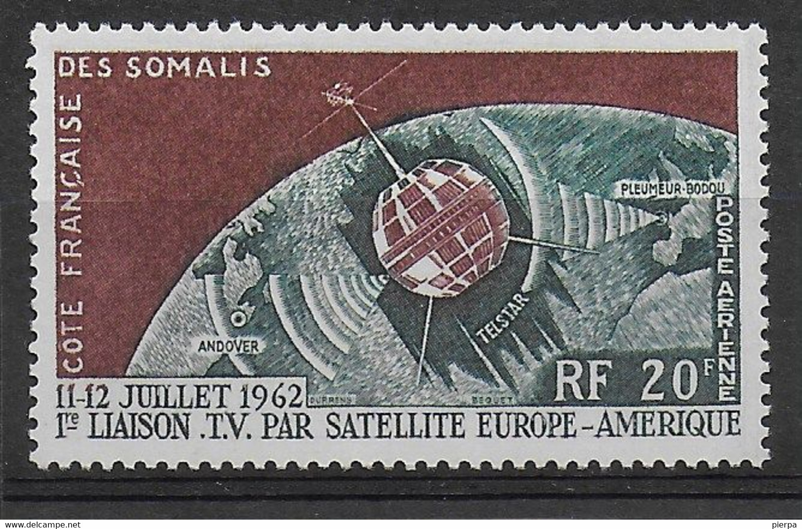 COSTA DEI SOMALI - 1963 - TELECOMUNICAZIONE SPAZIALE - 20 F. - NUOVO MNH** (YVERT AV 33- MICHEL  339) - Afrique