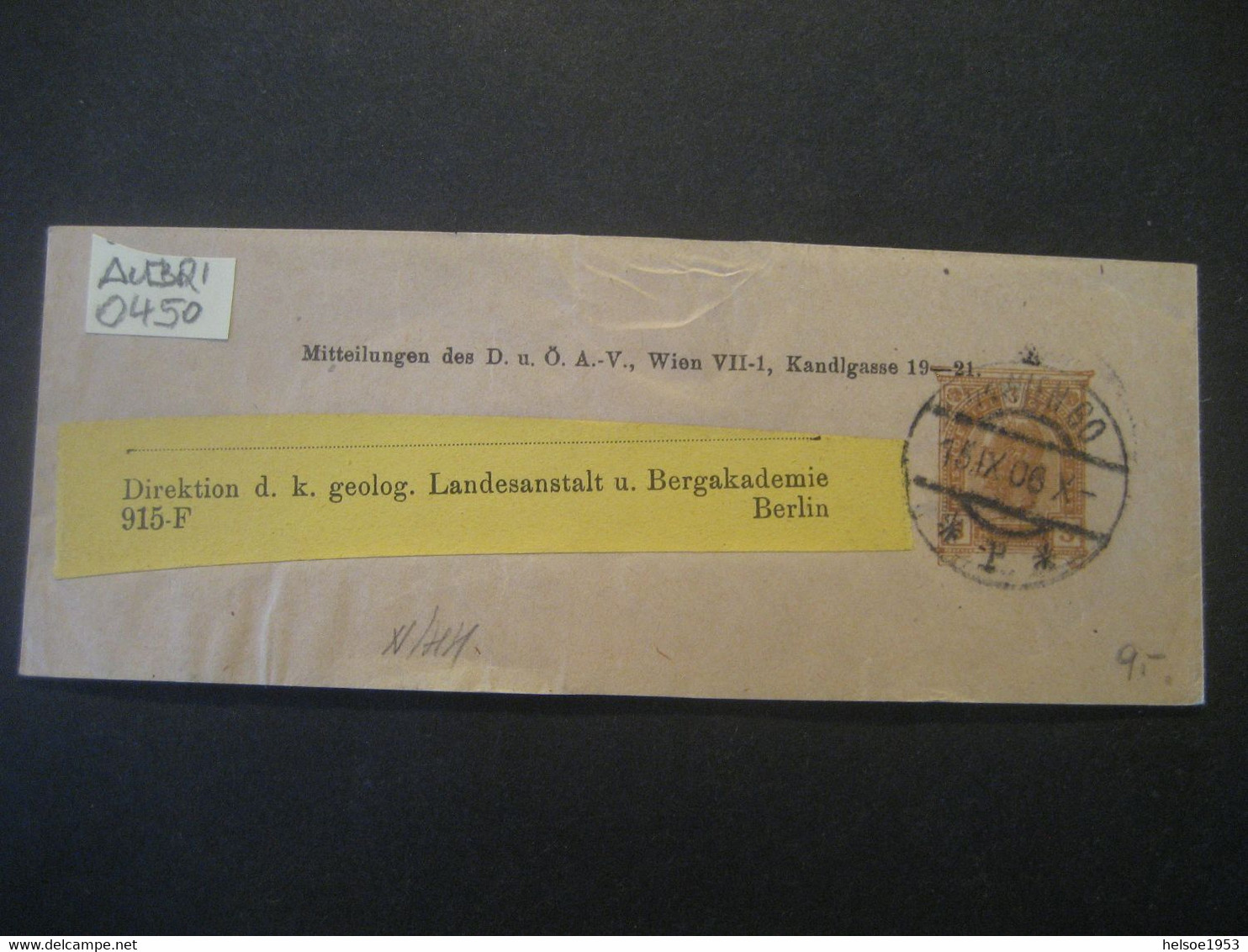 Österreich 1906- Ganzsache Streifband Vom D. U. Ö.A-V. Wien Gelaufen Von Wien Nach Berlin - Zeitungsmarken