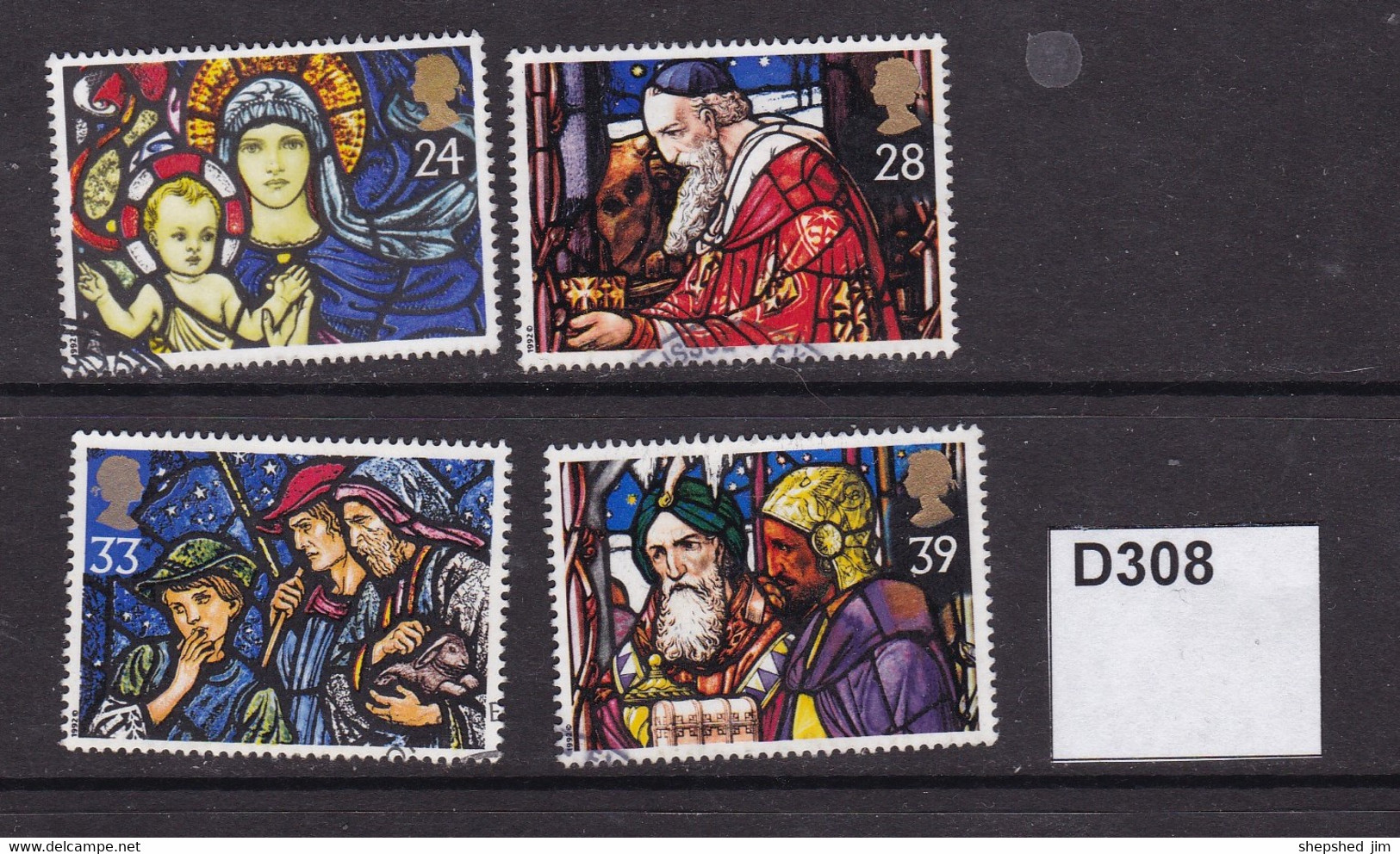 Great Britain 1992 Christmas 24p, 28p, 33p And 39p - Used Stamps