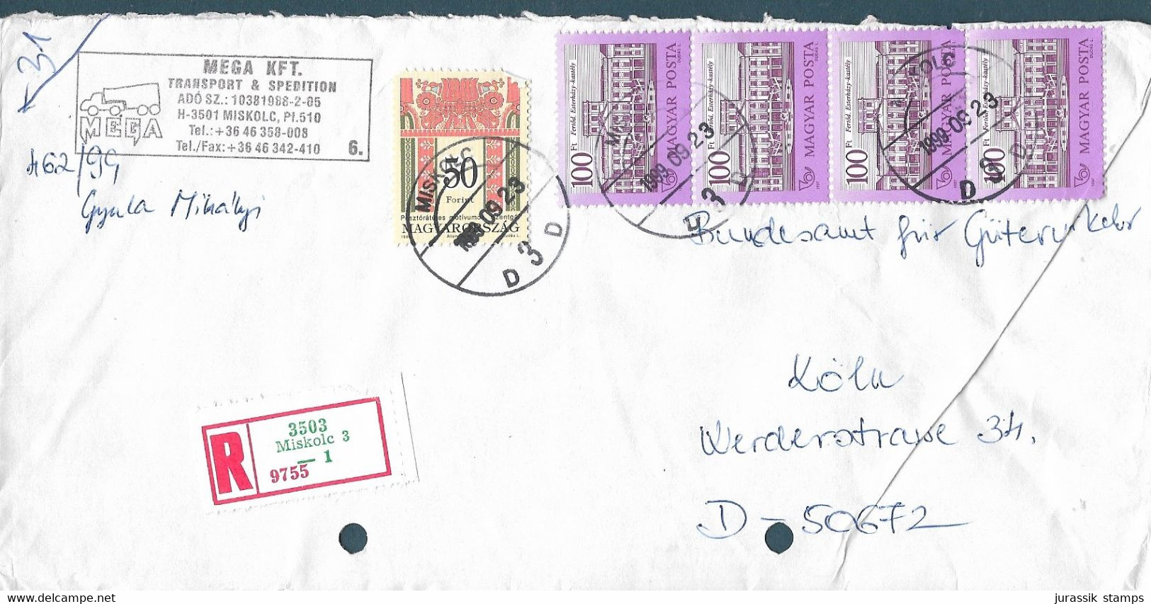 HUNGARY    - NICE  REGISTERED COVER TO GERMANY  -  1348 - Covers & Documents