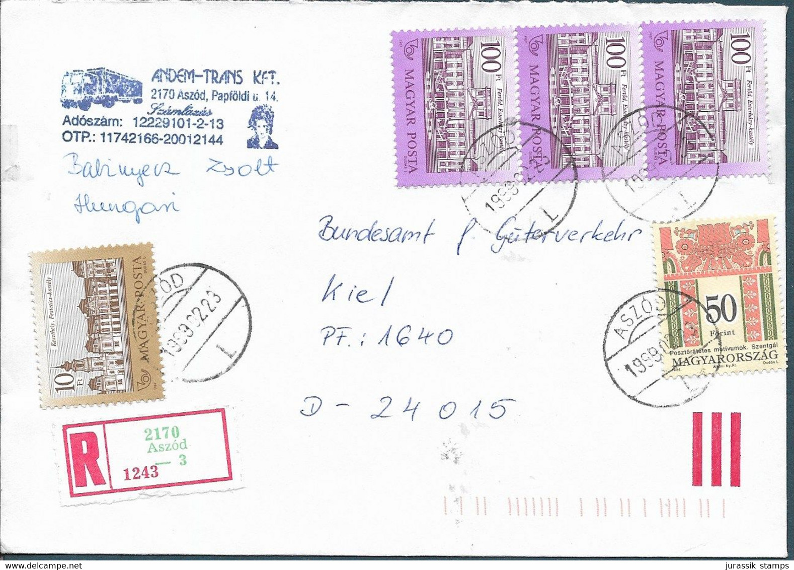 HUNGARY    - NICE  REGISTERED COVER TO GERMANY  -  1354 - Storia Postale