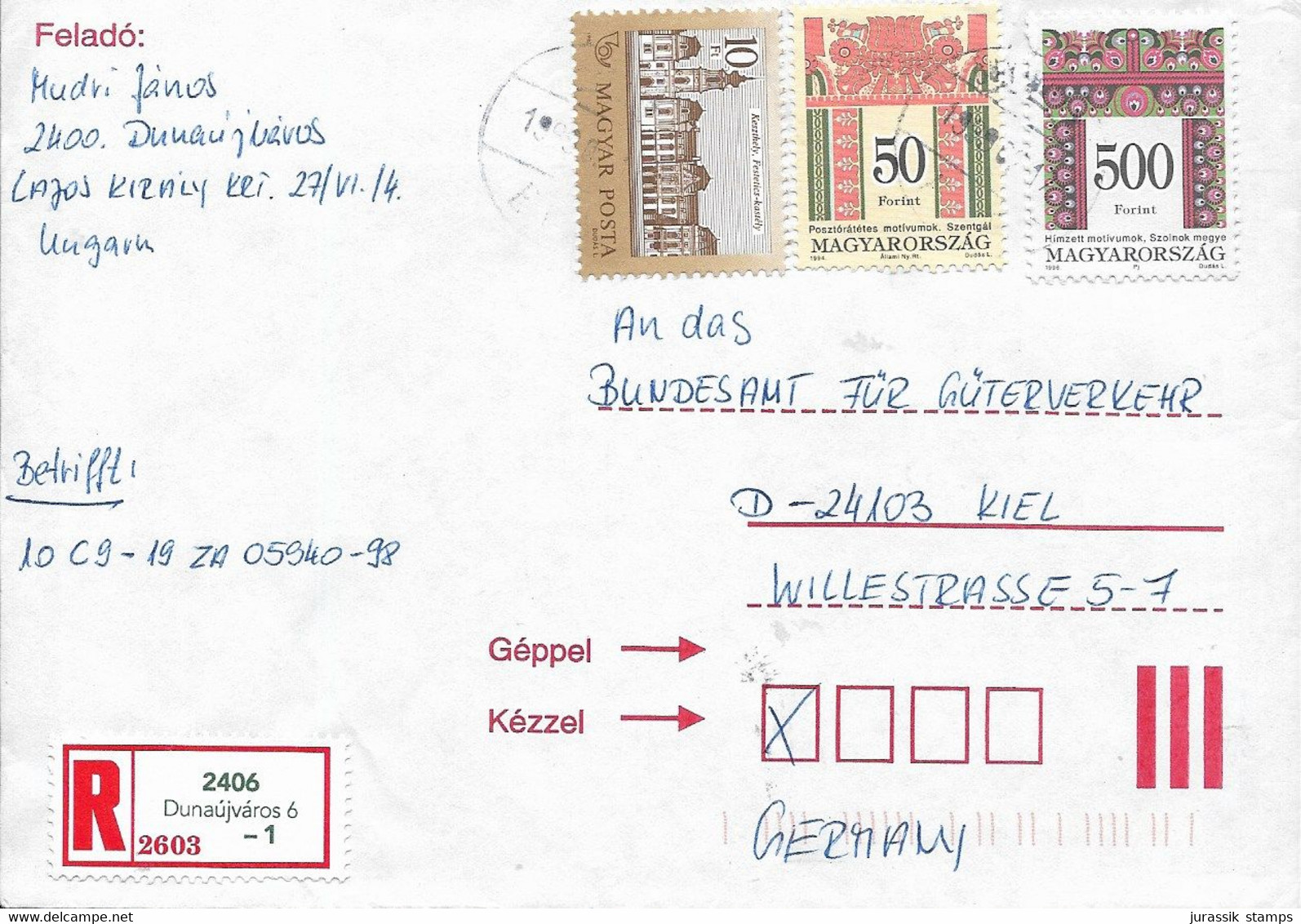 HUNGARY    - NICE  REGISTERED COVER TO GERMANY  -  1357 - Brieven En Documenten