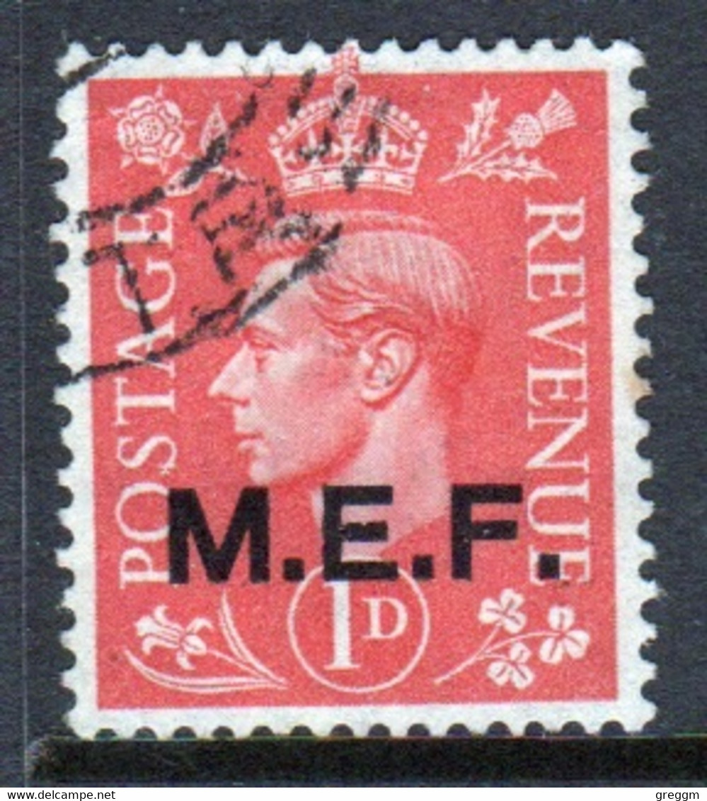 Middle East Forces 1943 Single 1d George VI Stamp From Definitive Set. These  Stamps Of Great Britain Overprinted MEF. - Britische Bes. MeF