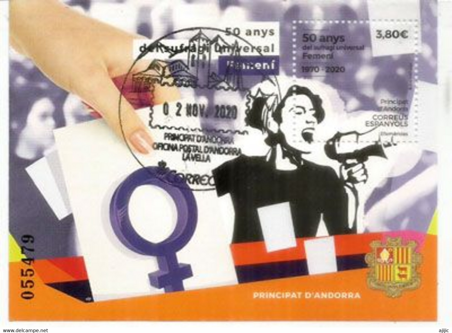 50 Ans De Suffrage Universel Pour Les Femmes.2020. BF Oblitéré 1re Qualité (faciale élevée Pour La Lettre Recommandée) - Gebraucht