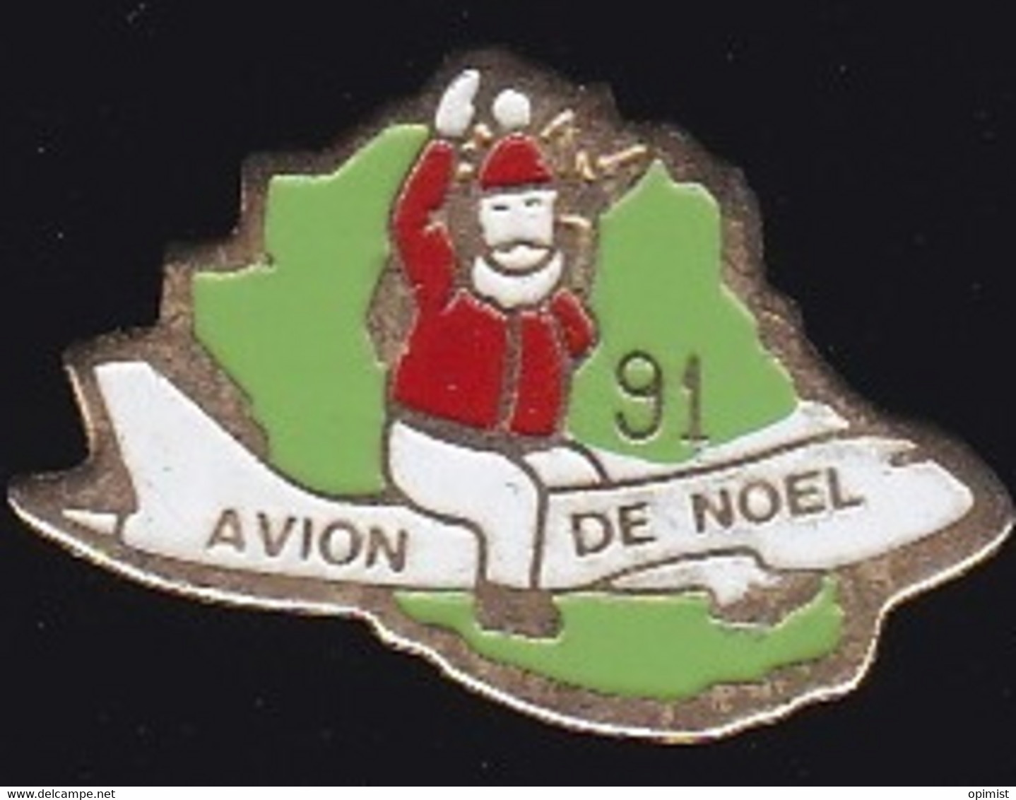 68620- Pin's.Avion Du Père Noel. - Weihnachten