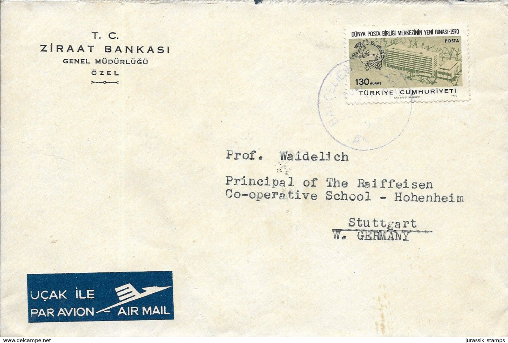 TURKEY  - NICE   COVER  TO GERMANY  -  1382 - Airmail