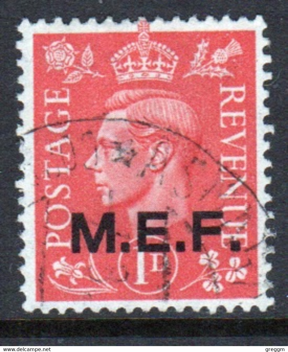 Middle East Forces 1943 Single 1d George VI Stamp From Definitive Set. These  Stamps Of Great Britain Overprinted MEF. - Occ. Britanique MEF