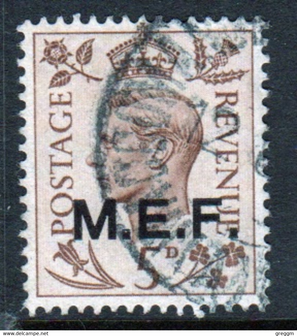 Middle East Forces 1943 Single 5d George VI Stamp From Definitive Set. These  Stamps Of Great Britain Overprinted MEF. - Britische Bes. MeF