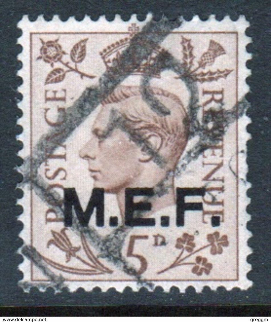 Middle East Forces 1943 Single 5d George VI Stamp From Definitive Set. These  Stamps Of Great Britain Overprinted MEF. - Britische Bes. MeF