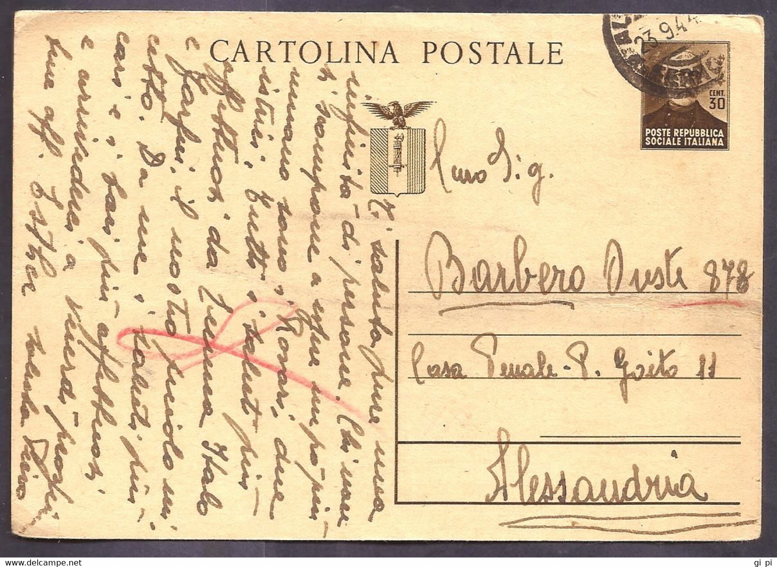 F5719  - CARTOLINA POSTALE MAZZINI - Stamped Stationery