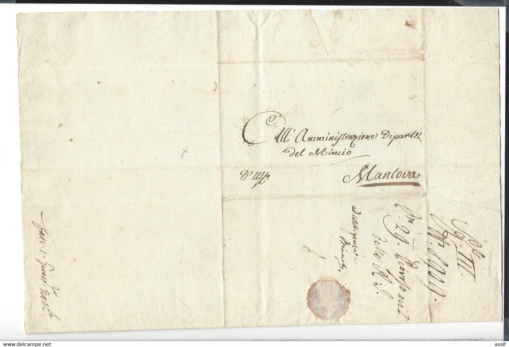 REPUBBLICA ITALIANA  Villa Franca ( Di Verona ) 21 Piovoso Anno X ( 10.2.1802 ) Dipart. Mincio - Documents Historiques