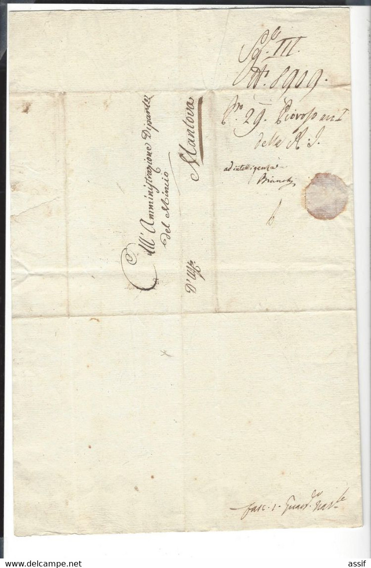 REPUBBLICA ITALIANA  Villa Franca ( Di Verona ) 21 Piovoso Anno X ( 10.2.1802 ) Dipart. Mincio - Documents Historiques