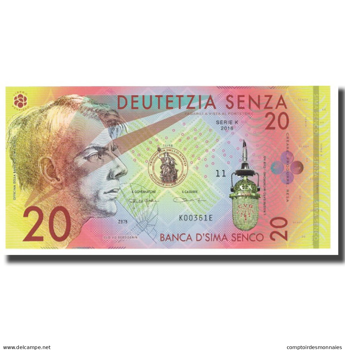 Billet, Italie, Billet Touristique, 2016, 20 SENZA, NEUF - [ 8] Ficticios & Especimenes