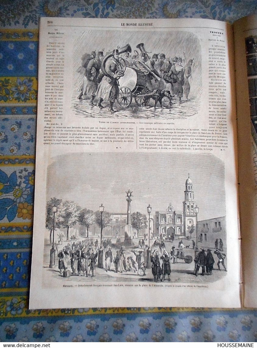 LE MONDE ILLUSTRE 24/09/1864 MEXIQUE BAZAINE SAN LOUIS ANNAM MADAGASCAR SAINT CLOUD FETE POLOGNE LITHUANIE BRUXELLES SAX