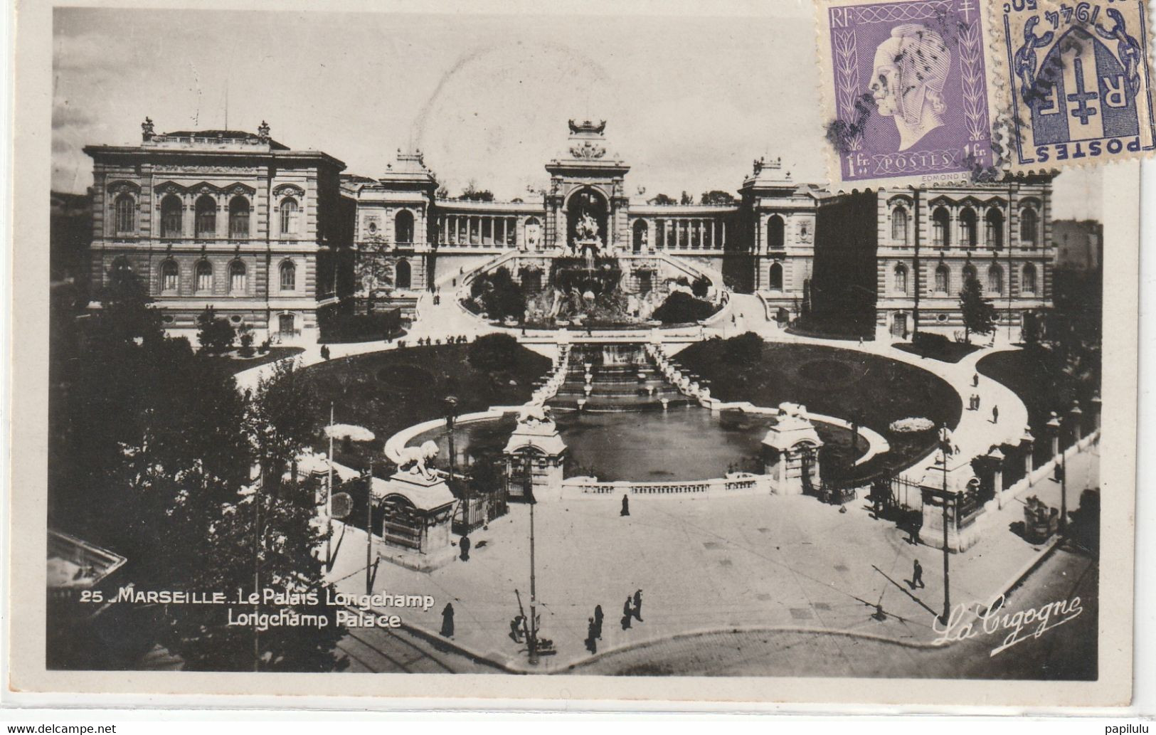 DEPT 13 : édit. La Cigogne N° 25 : Marseille Le Palais Longchamp - Cinq Avenues, Chave, Blancarde, Chutes Lavies