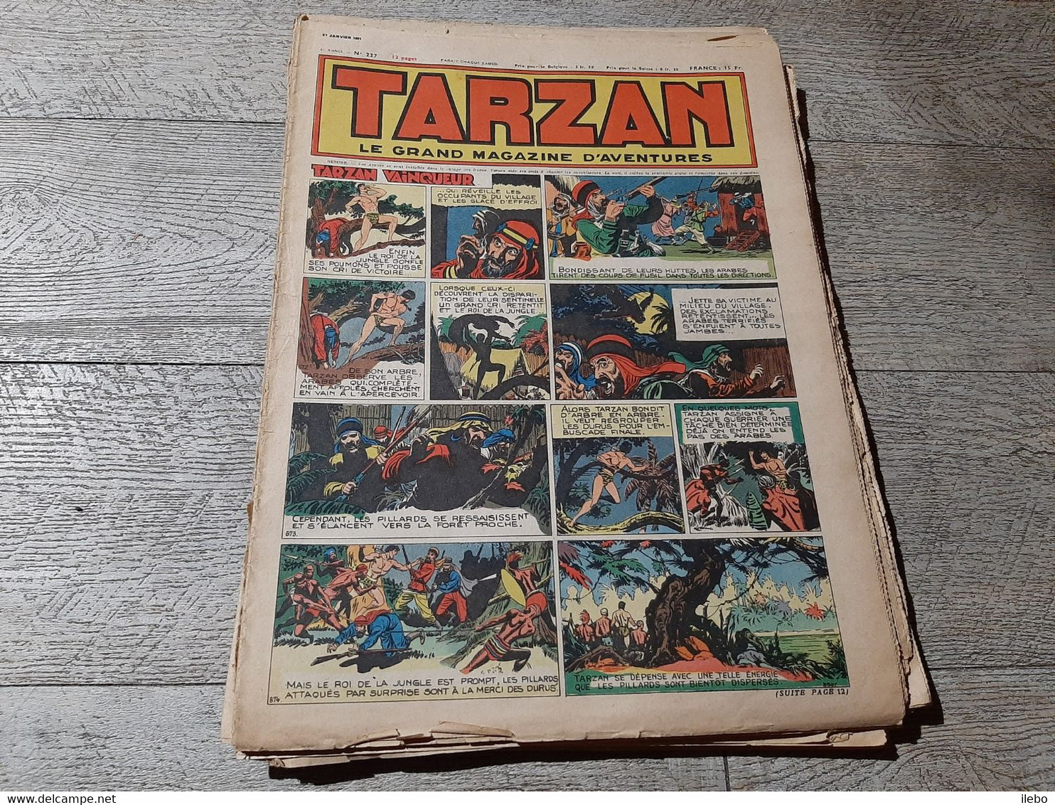 Lot 18 Tarzan Le Grand Magazine D'aventures 1951   Bande Dessinée - Tarzan