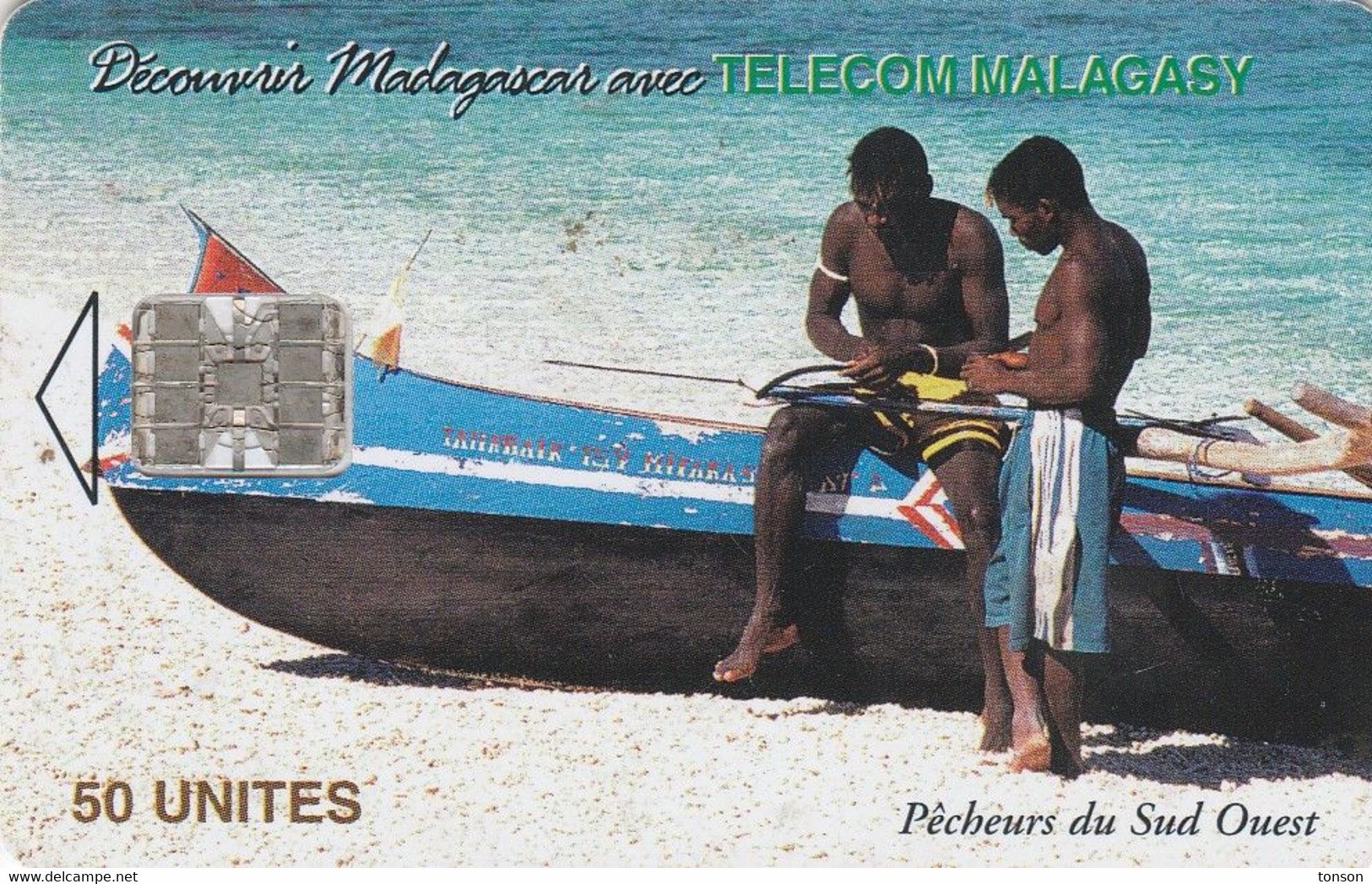 Madagascar,  MDG-27a, Fishermen (2), 2 Scans - Madagascar