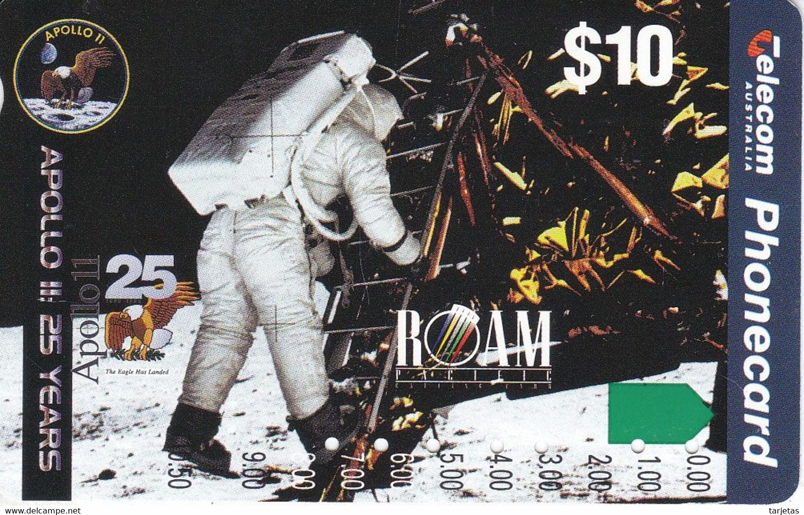 TARJETA DE AUSTRALIA DE LOS 25 AÑOS DE LA NAVE APOLLO II Y UN ASTRONAUTA - Raumfahrt