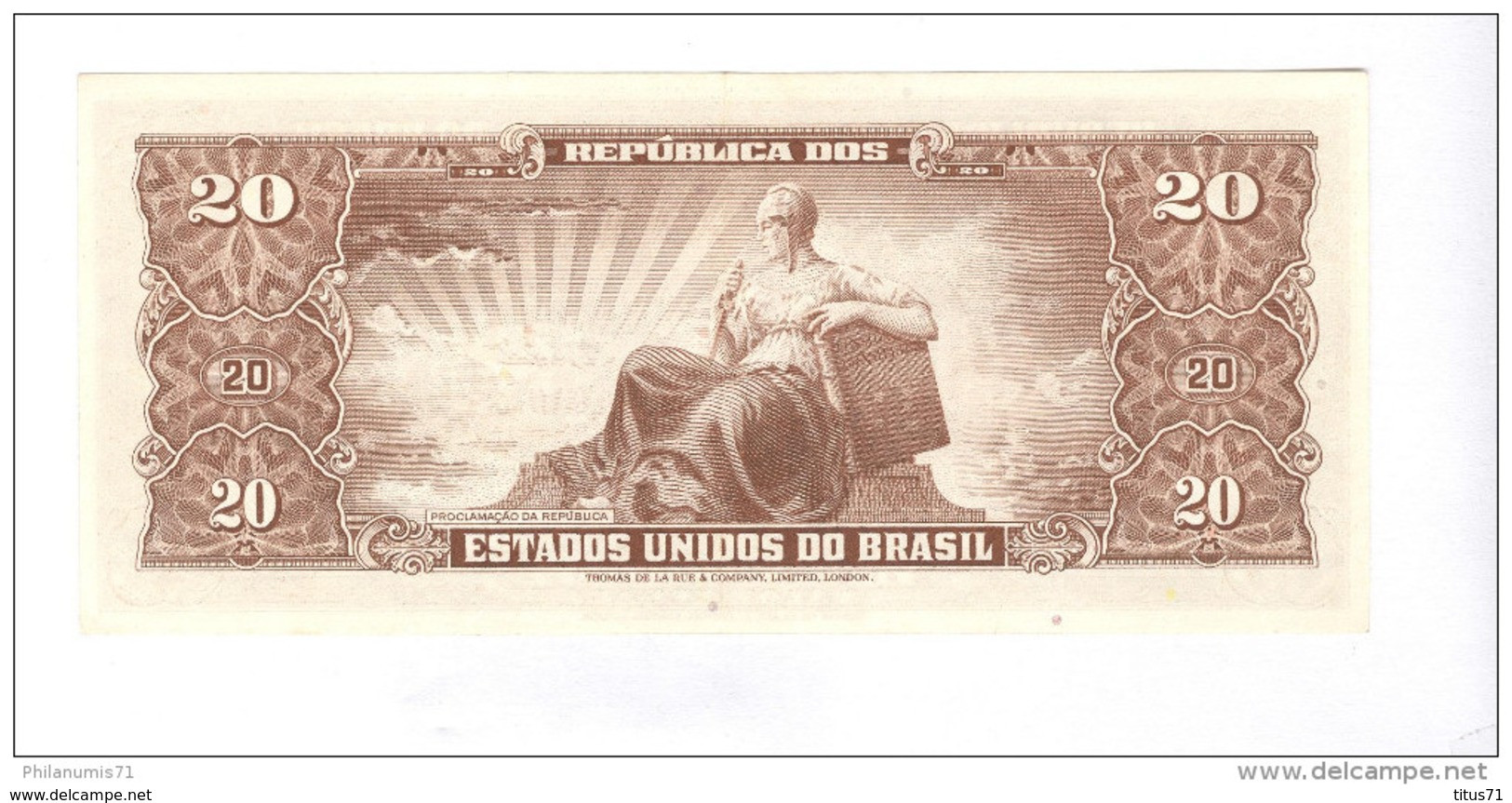 Billet 20 Cruzeiros Brésil / Brasil / Brazil 1962 - Très Bon état - 1 Pliure Vertical - Brasil