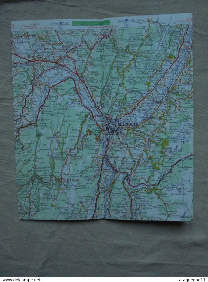 Ancien - Carte Routière - MICHELIN N° 77 - Valence - Grenoble - 1965 - - Roadmaps