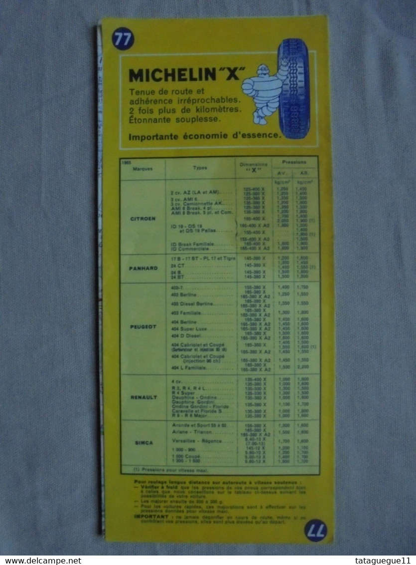 Ancien - Carte Routière - MICHELIN N° 77 - Valence - Grenoble - 1965 - - Roadmaps