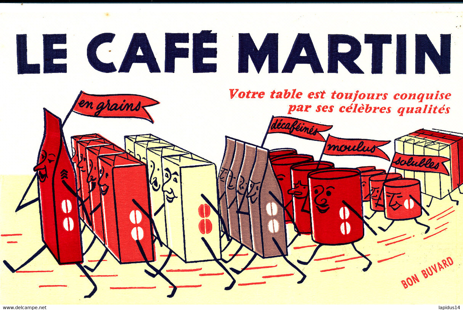 BU 2111 /   BUVARD-   LE CAFE MARTIN    ( 21,00 Cm X 13,00 Cm ) - Café & Thé