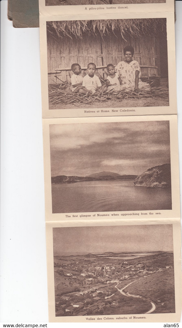 New Caledonia Multi-views Of Island Life, Noumea, Police Station, Natives C1930s/40s Vintage Souvenir Folder - New Caledonia