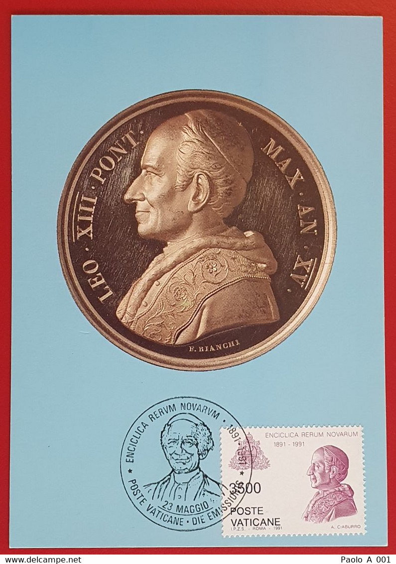 VATICANO VATIKAN VATICAN POPE LEO XIII 1991 PAPA LEONE XIII MAXIMUMCARD - Covers & Documents