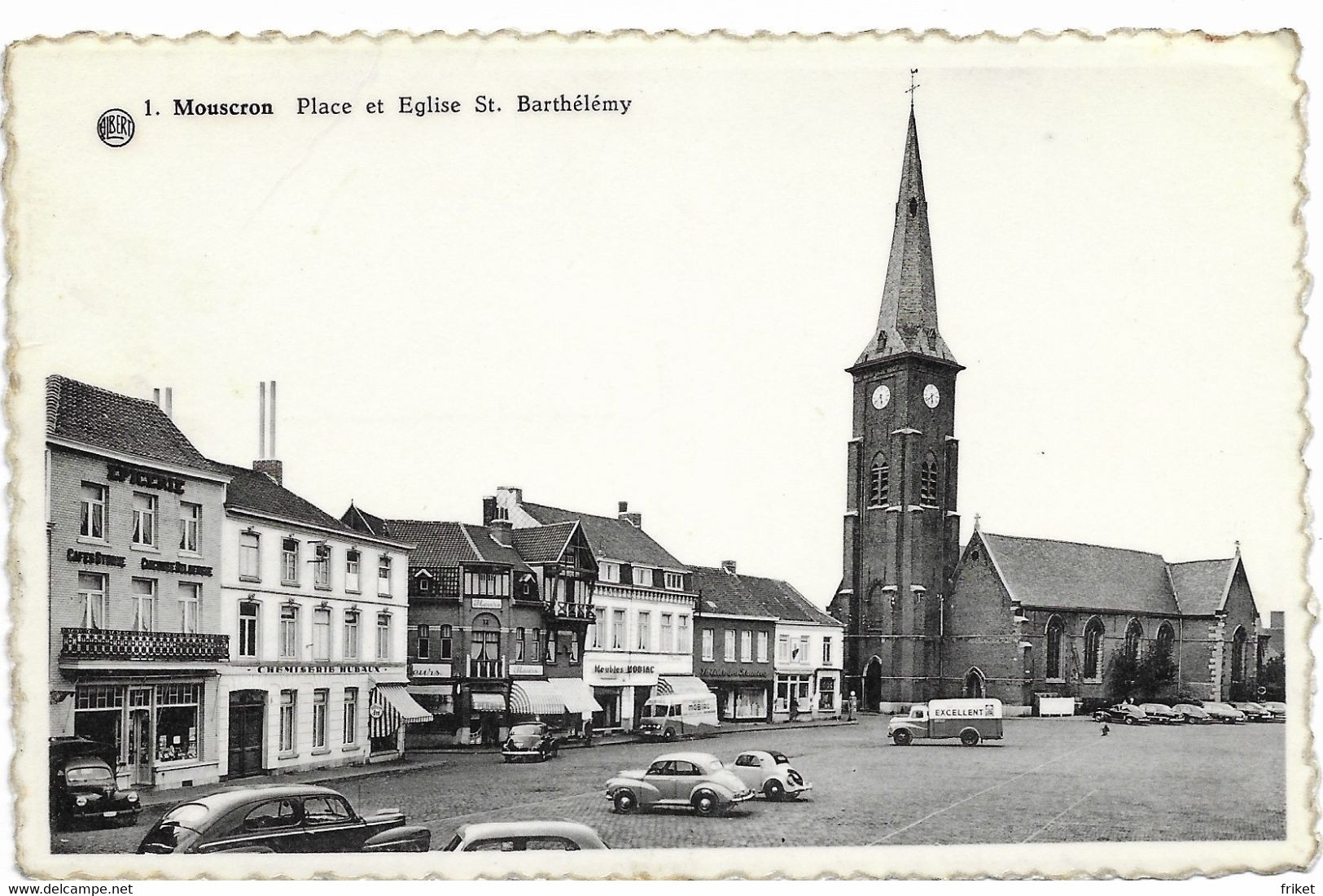 - 2084 -    MOUSCRON  Place Et Eglise St.Barthelemy - Moeskroen