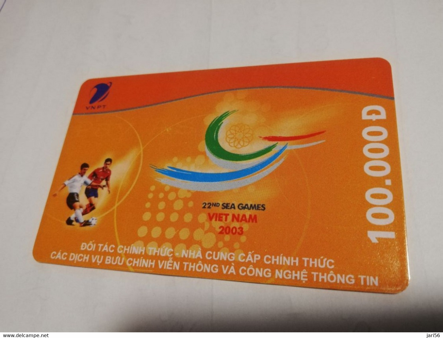 VIETNAM  100.000 D  22E SEA GAMES VIETNAM 2003 FOTBOL PLAYERS    PREPAID  Fine Used Card      **4012** - Vietnam