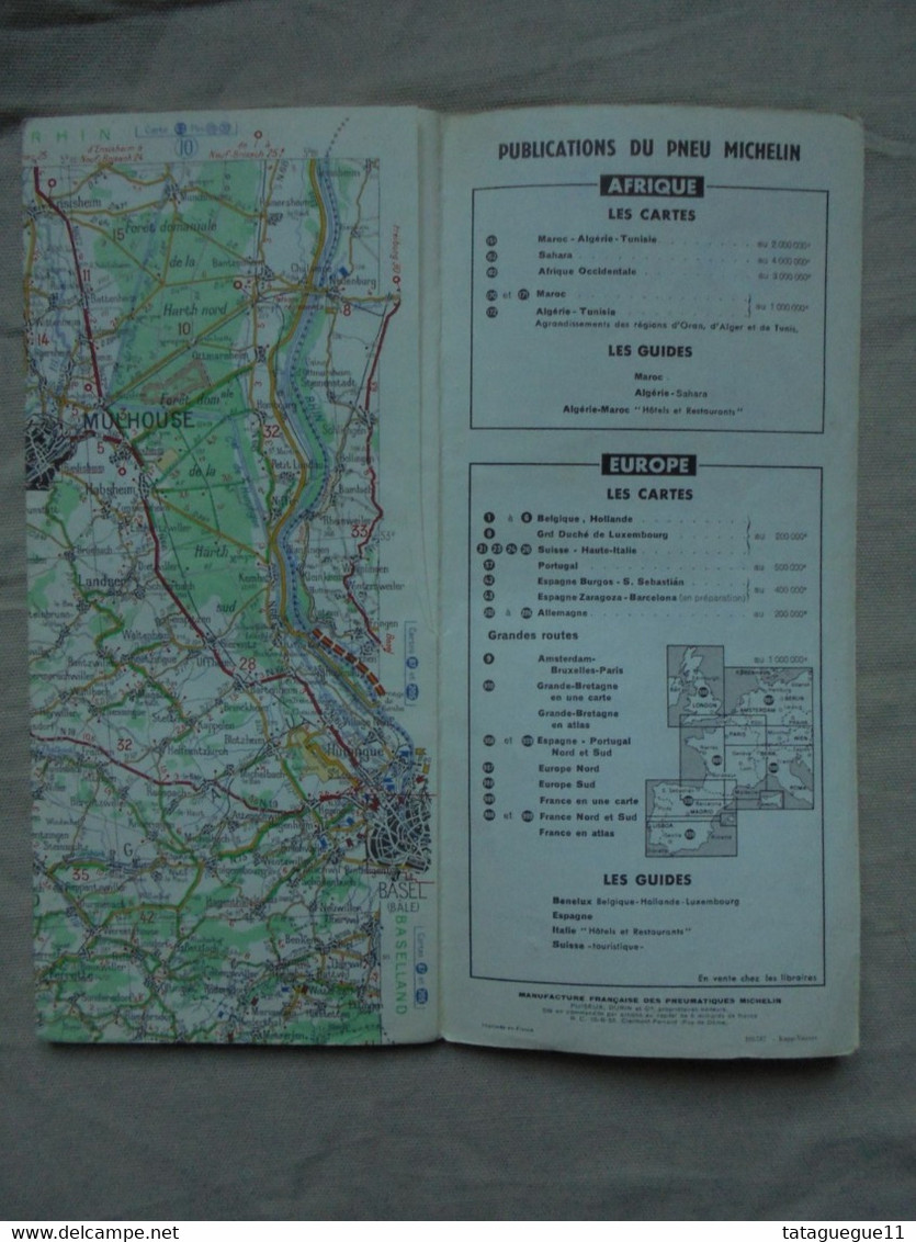 Ancien - Carte Routière - MICHELIN N° 66 - Dijon - Mulhouse - 1958 - - Roadmaps