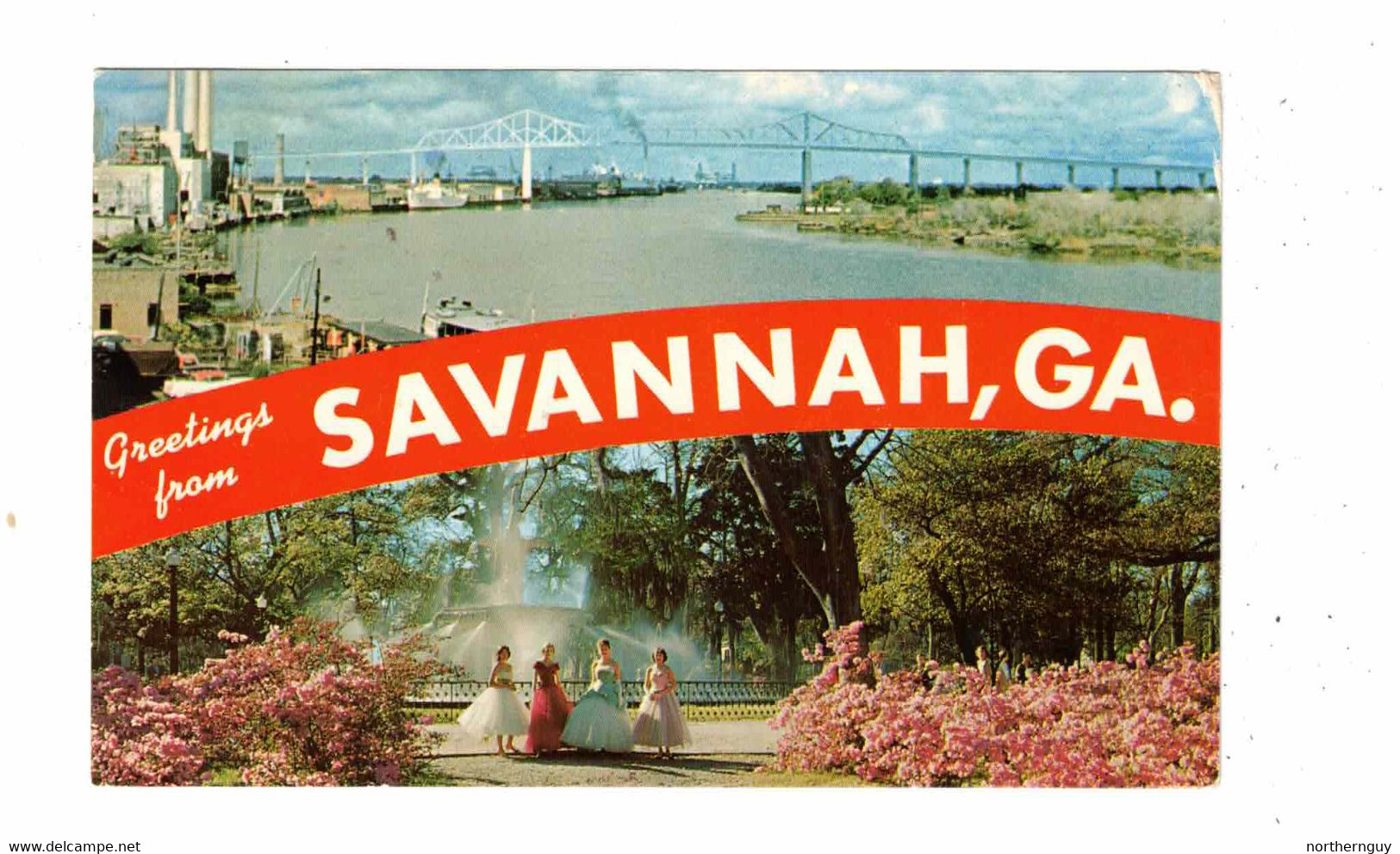 SAVANNAH, Georgia, USA, Greetings From, Multi-View Described On Back, 1970 Chrome Postcard - Savannah