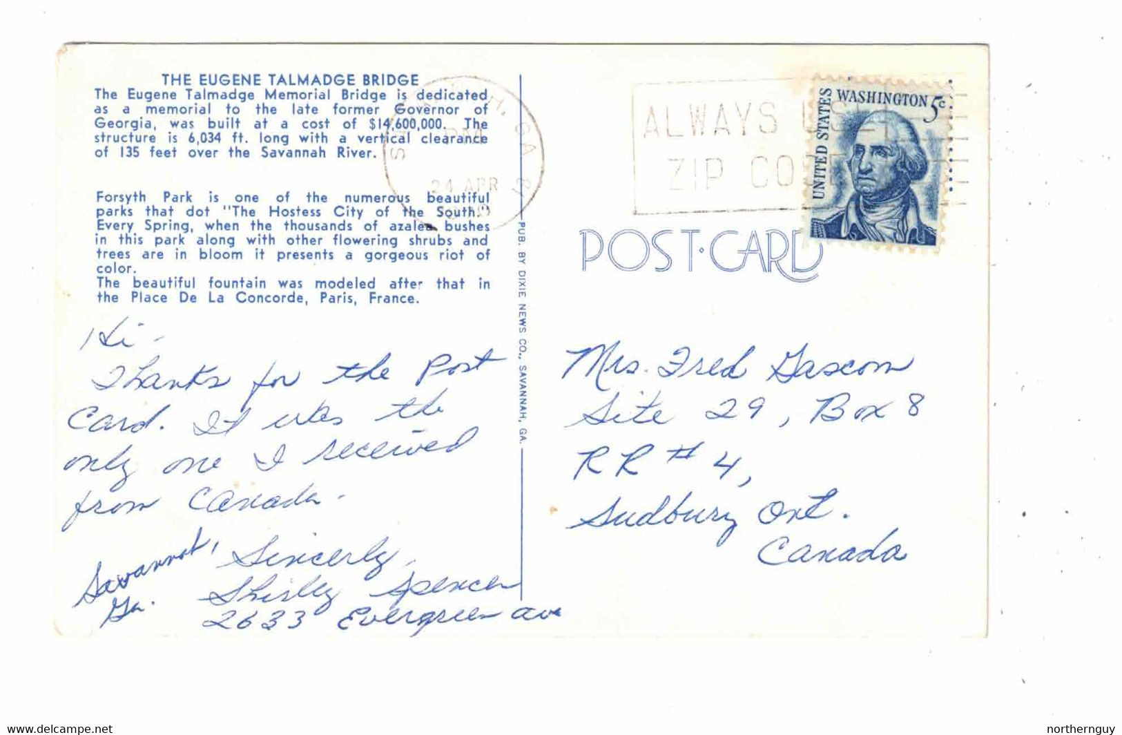 SAVANNAH, Georgia, USA, Greetings From, Multi-View Described On Back, 1970 Chrome Postcard - Savannah