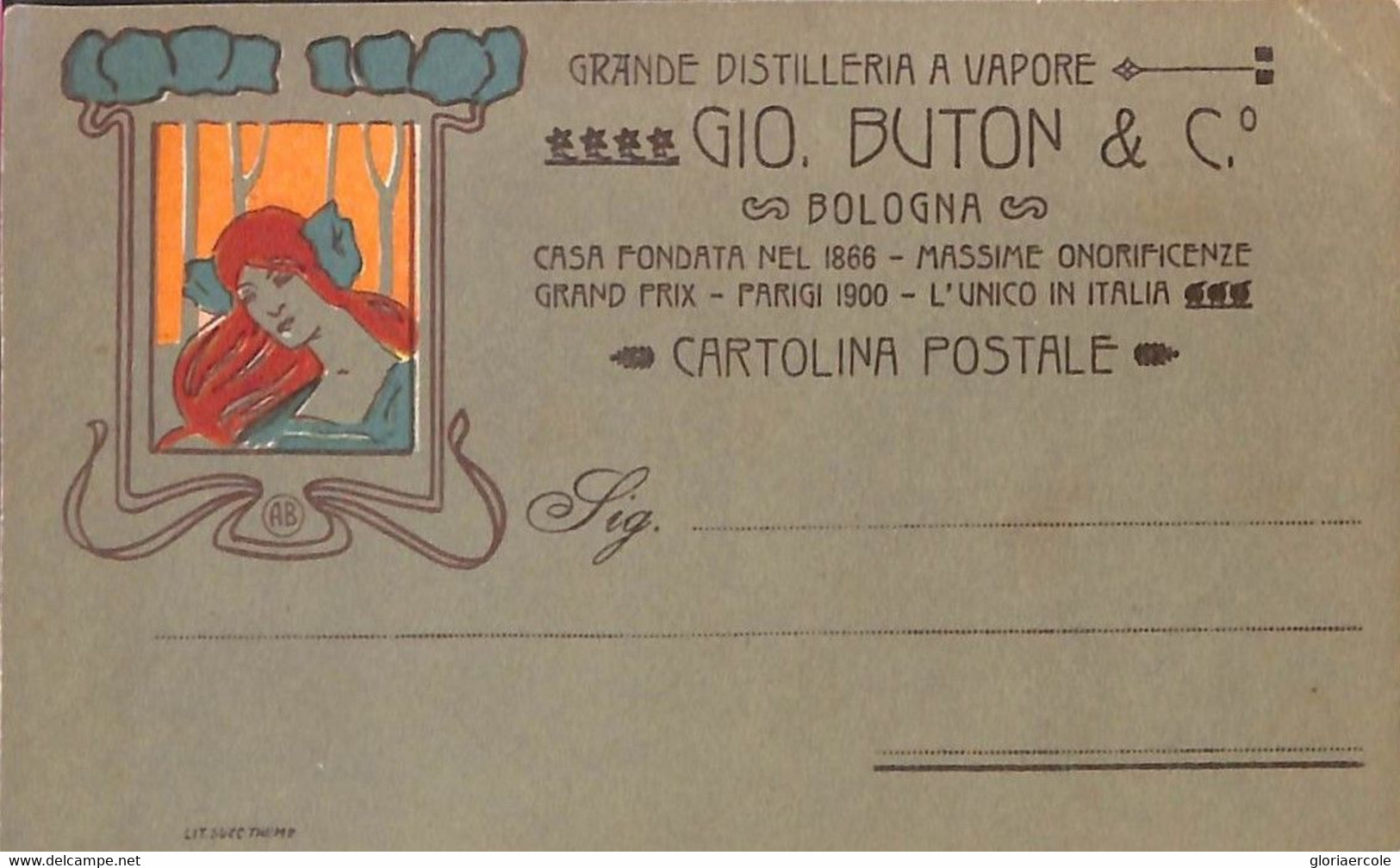 Lib899 - CARTOLINA D'Epoca - PUBBLICITARIA Illustrata ADOLFO BUSI Amaro Buton BOLOGNA -- LIQUEUR - Busi, Adolfo
