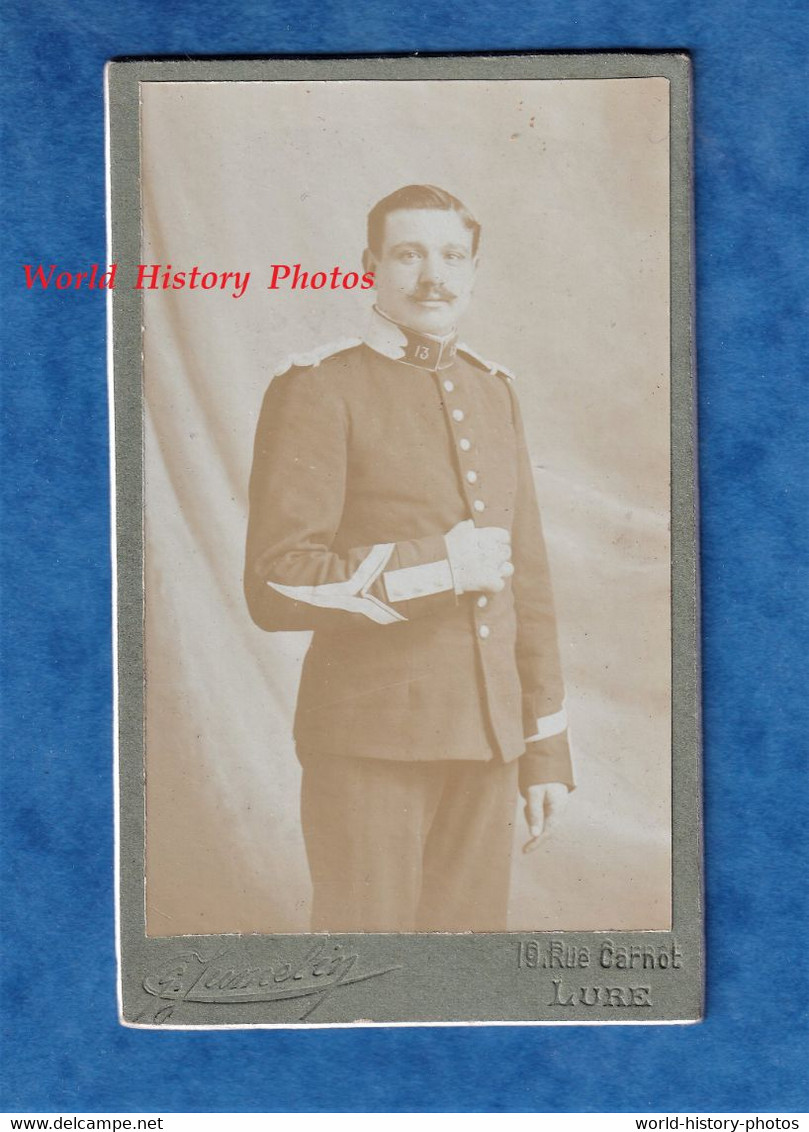 Photo Ancienne CDV Vers 1895 1900 - LURE - Portrait Militaire 13e Régiment De Dragons - Photographe Jumelin Uniforme - Guerra, Militares