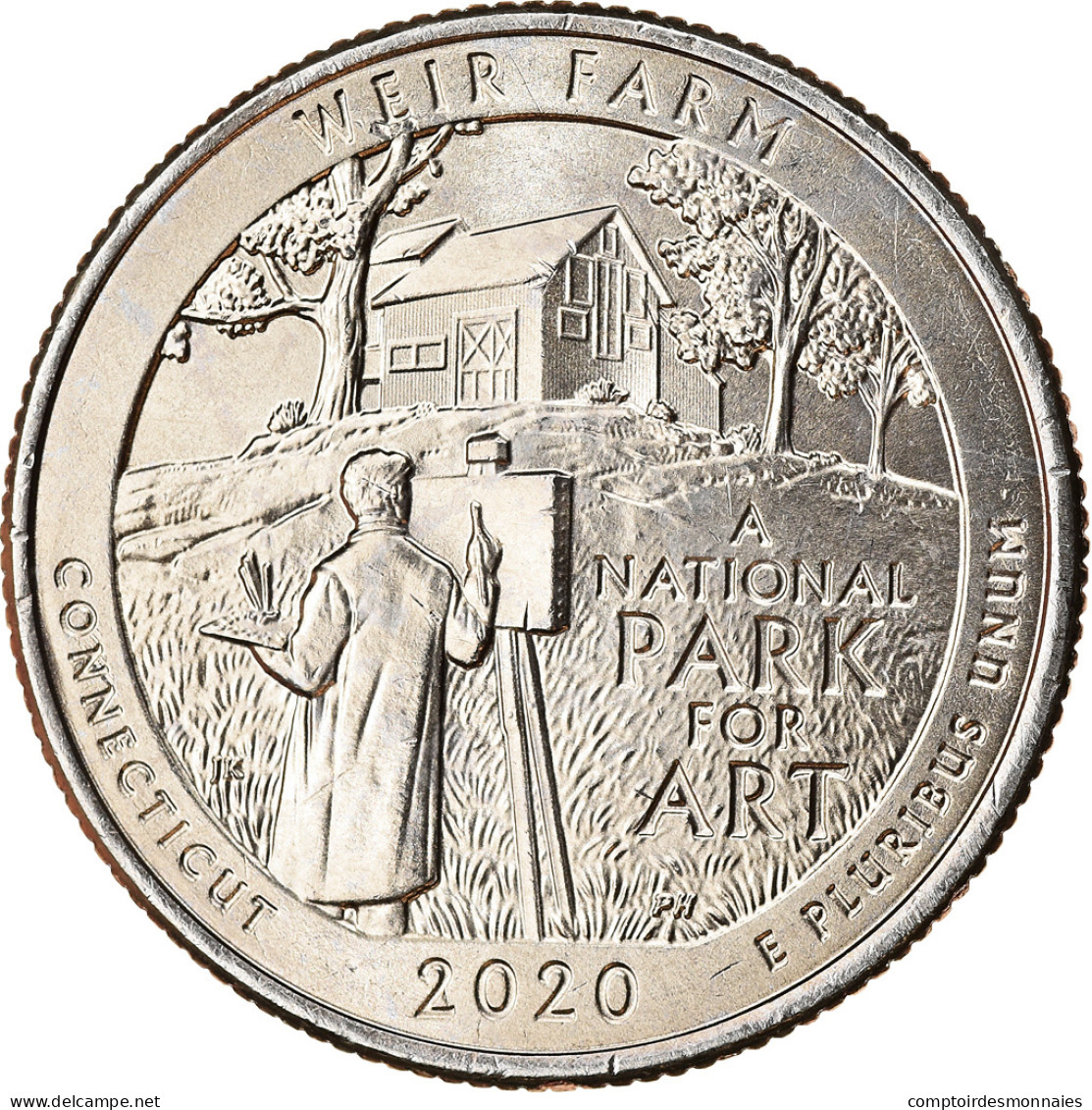 Monnaie, États-Unis, Quarter, 2020, Philadelphie, Weir Farm - Connecticut, SPL - 2010-...: National Parks